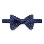 Navy, Blue & Light Blue Chain Links Silk Handmade Bow Tie