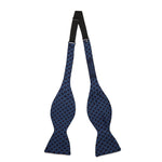 Navy, Blue & Light Blue Chain Links Silk Handmade Bow Tie