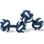 Navy Blue & White Knot Links