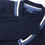 Navy Cashmere Cricket Sweater