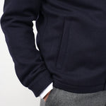 Navy Cashmere/Wool Blend Jacket With Red Piping