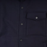 Navy Cashmere/Wool Blend Jacket With Red Piping