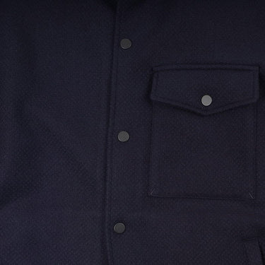 Navy Cashmere/Wool Blend Jacket With Red Piping