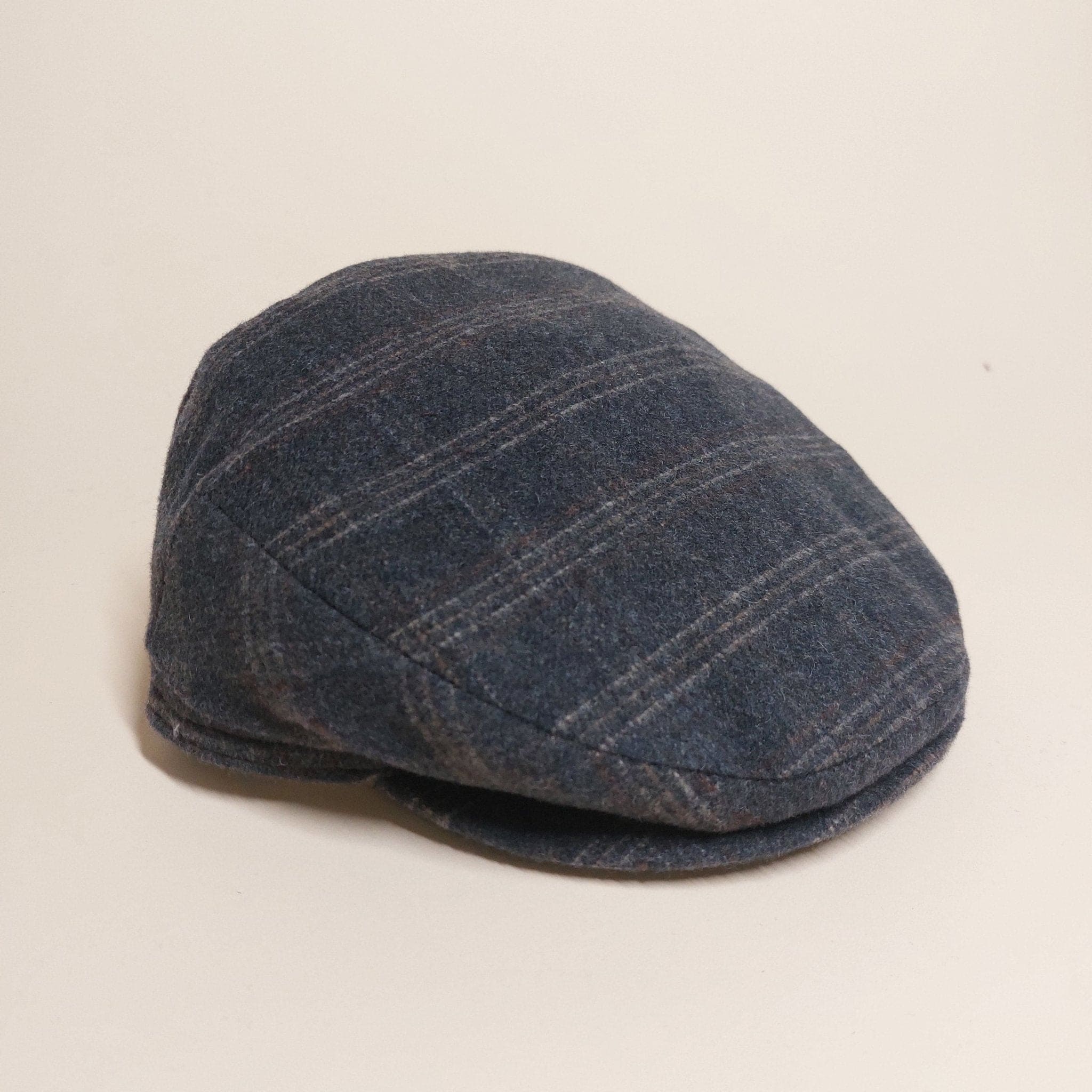 Navy Loden Check Wool & Alpaca Harlem Cap