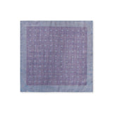 Navy & Purple Spot Silk & Wool Handkerchief