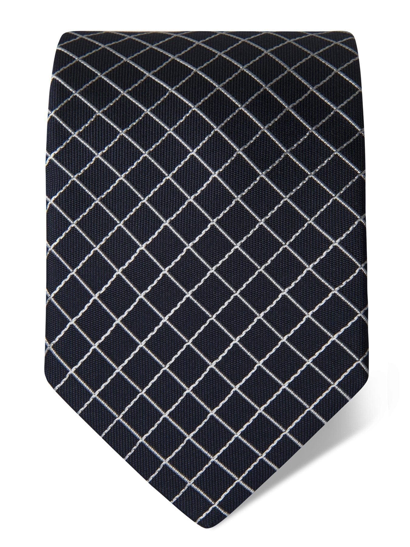 Navy Silk Tie with White Squares