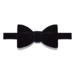 Navy Silk Velvet Bow Tie