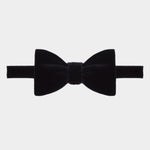 Navy Silk Velvet Bow Tie