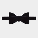 Navy Silk Velvet Bow Tie