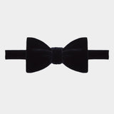 Navy Silk Velvet Bow Tie