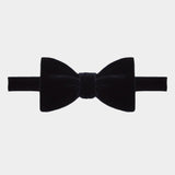 Navy Silk Velvet Bow Tie