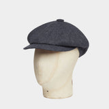 Navy Tweed Cashmere & Wool Gatsby Cap