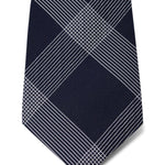 Navy with White Check Woven Silk Tie