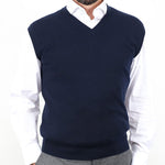 Nero Navy Cashmere Vest
