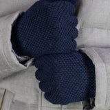 Nero Navy Moss Stitch 100% Cashmere Gloves