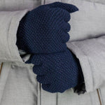Nero Navy Moss Stitch 100% Cashmere Gloves