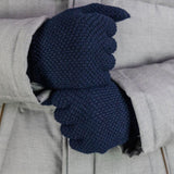 Nero Navy Moss Stitch 100% Cashmere Gloves