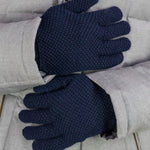 Nero Navy Moss Stitch 100% Cashmere Gloves