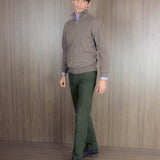 Olive Cotton Jeans