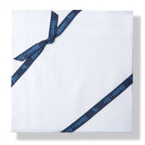 One Dozen White on White Satin Cotton Handkerchiefs with White Satin