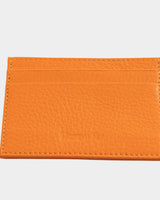 Orange Calf Leather Single Sided Card Holder