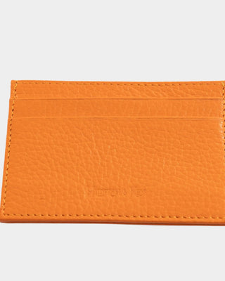 Orange Calf Leather Single Sided Card Holder