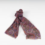 Paisley Tubular Scarf With Fringe Ends