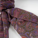 Paisley Tubular Scarf With Fringe Ends