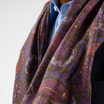 Paisley Tubular Scarf With Fringe Ends
