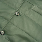 Petrol Leather Button-Up Gilet