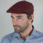 Pheasant & Red Herringbone Wool Made In England Flat Cap