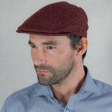 Pheasant & Red Herringbone Wool Made In England Flat Cap