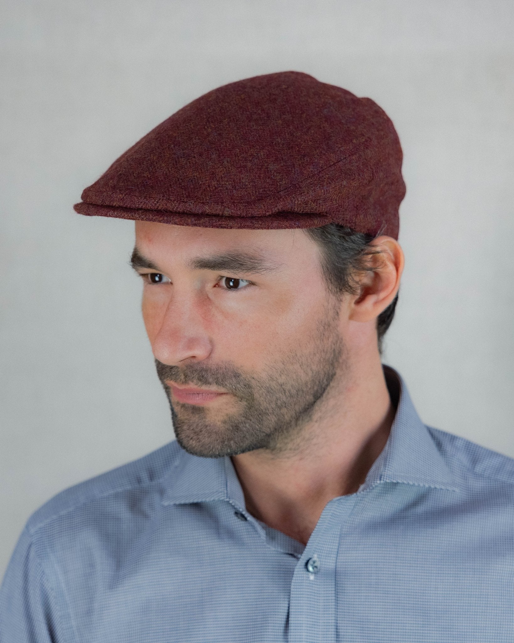 Pheasant & Red Herringbone Wool Made In England Flat Cap