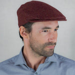 Pheasant & Red Herringbone Wool Made In England Flat Cap