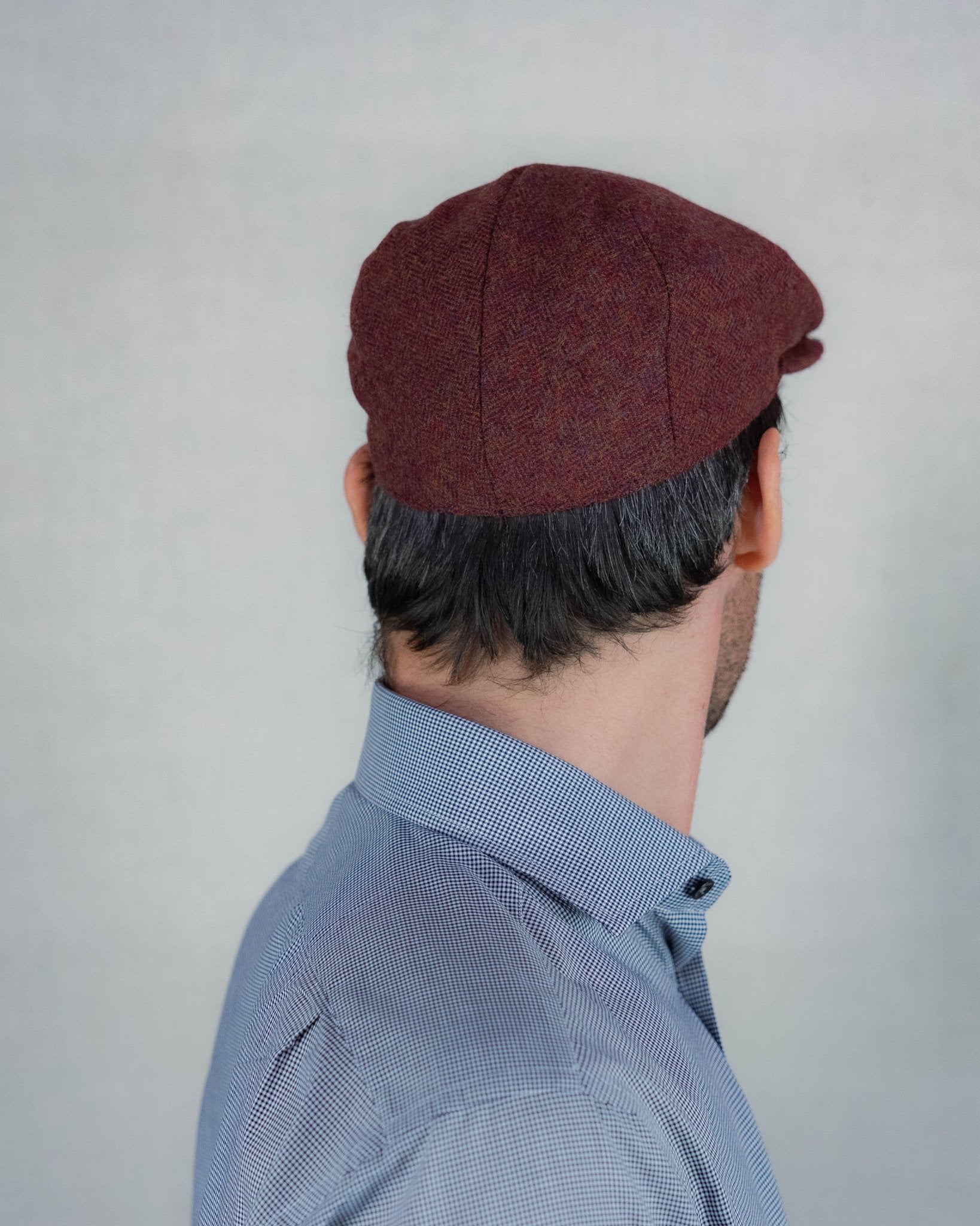 Pheasant & Red Herringbone Wool Made In England Flat Cap