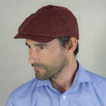 Pheasant & Red Herringbone Wool Made In England Gatsby Cap