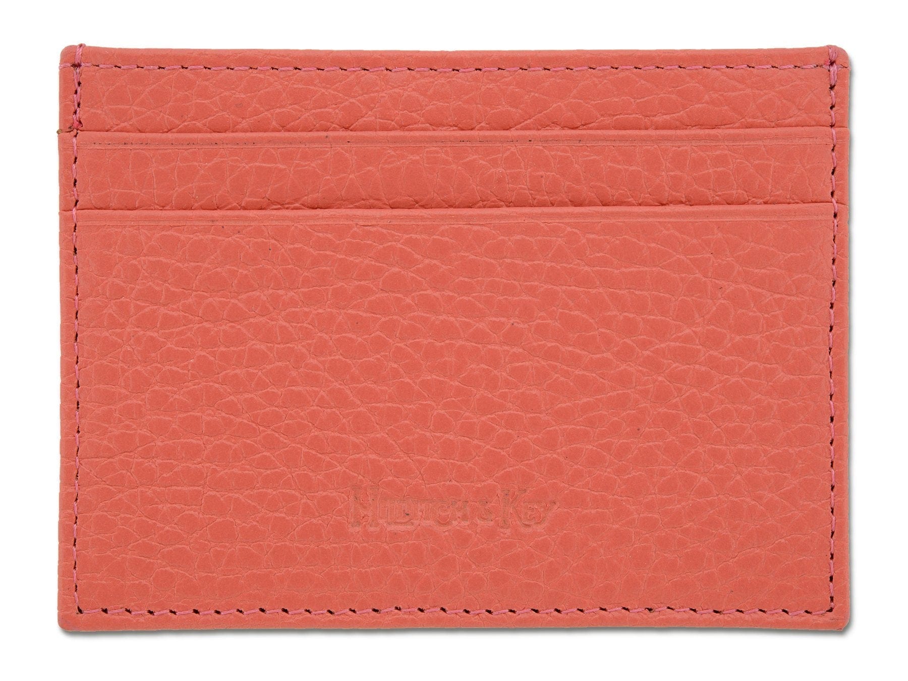 Pink Calf Leather Double Sided Card Holder