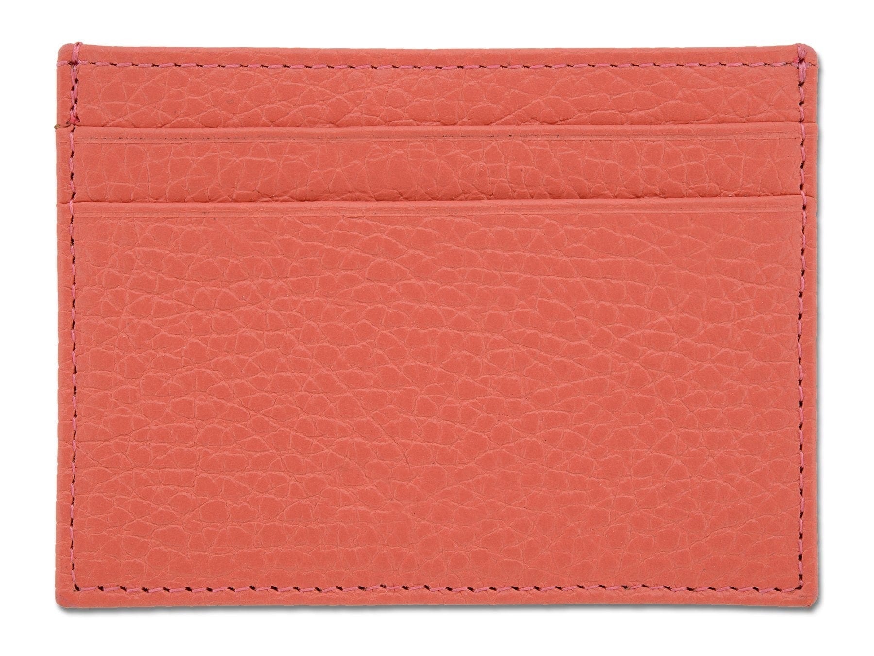 Pink Calf Leather Double Sided Card Holder