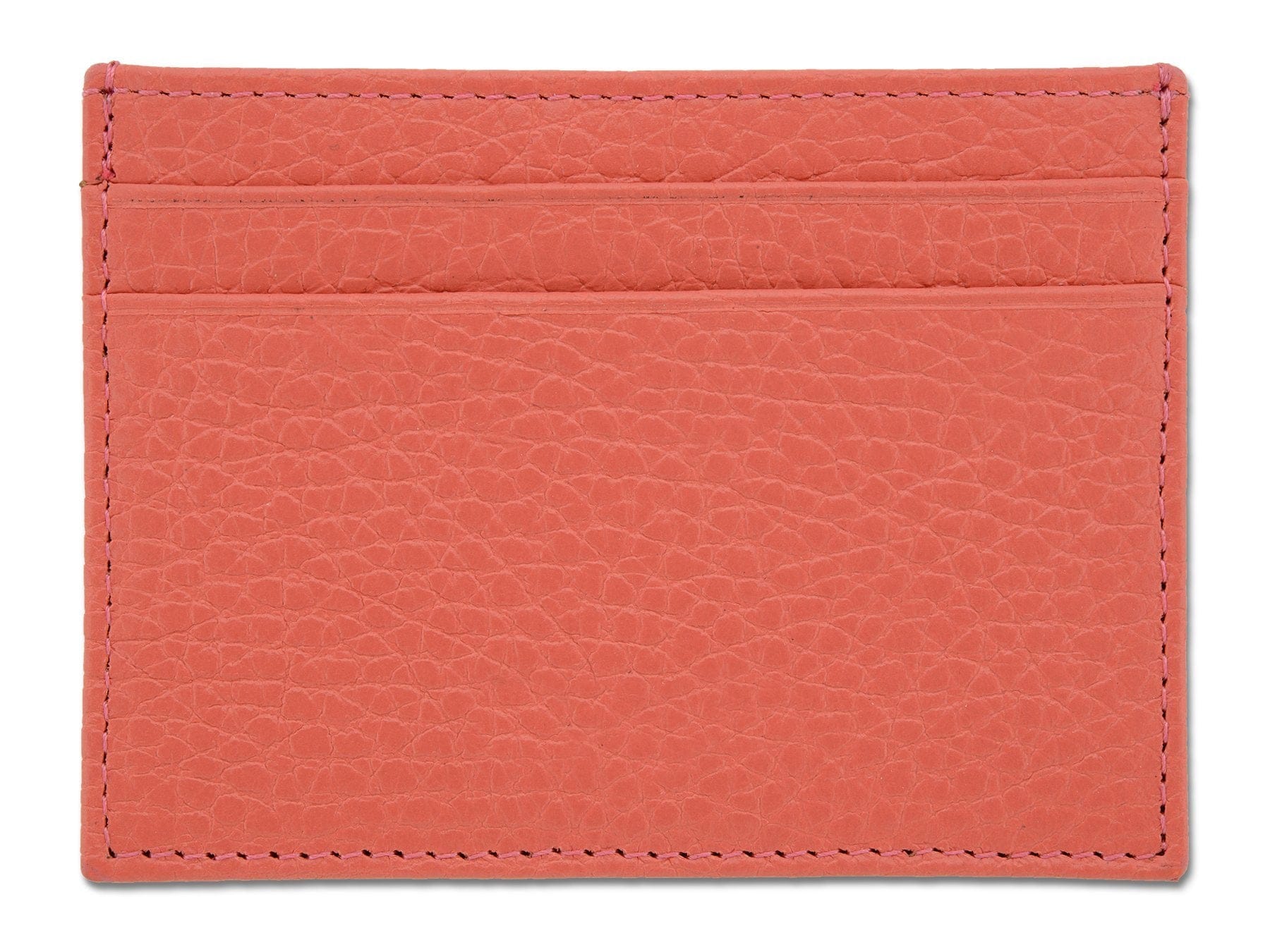 Pink Calf Leather Double Sided Card Holder