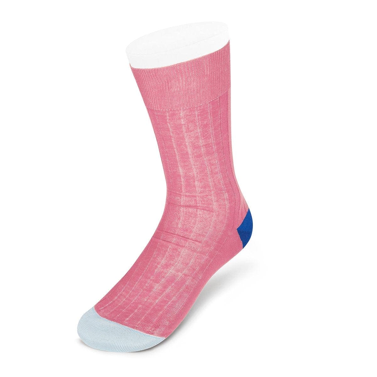 Pink Cotton Socks with Contrast Heel & Toe