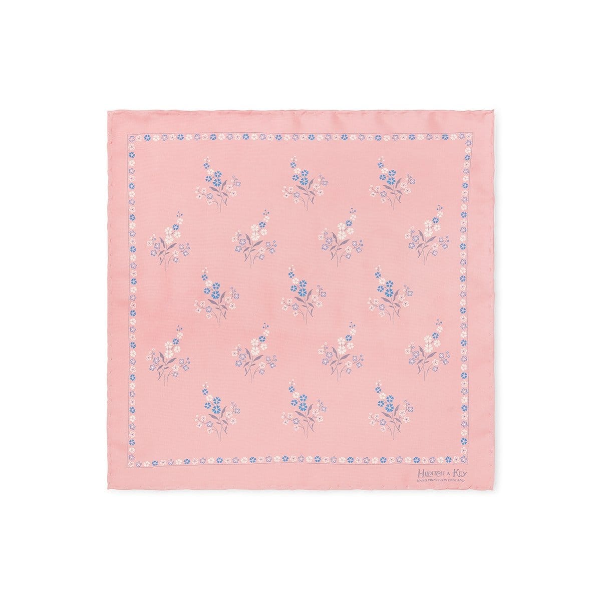 Pink Floral Silk Handkerchief