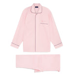 Pink Houndstooth Cotton Pyjamas With Navy Piping