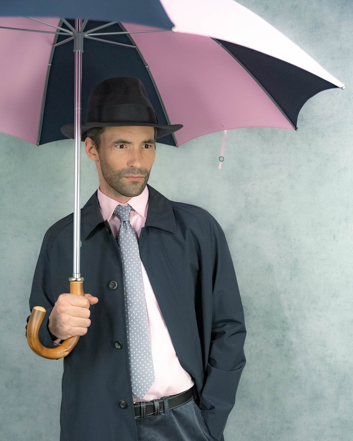 Pink & Navy Golf Umbrella