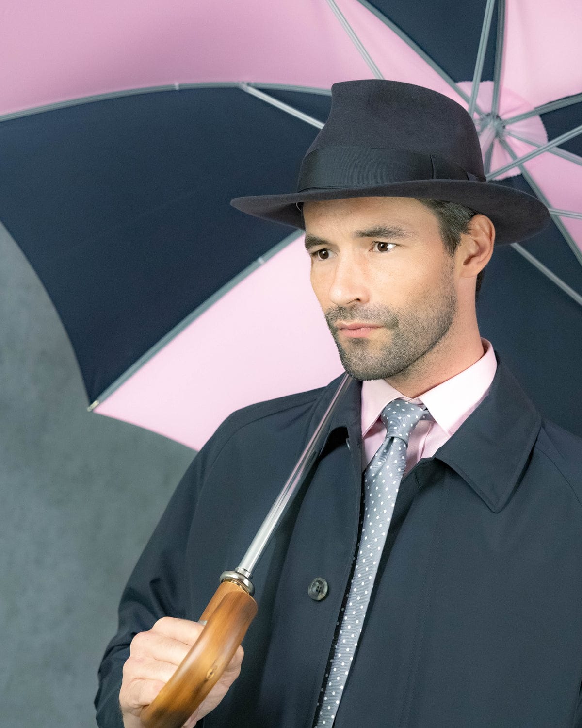 Pink & Navy Golf Umbrella