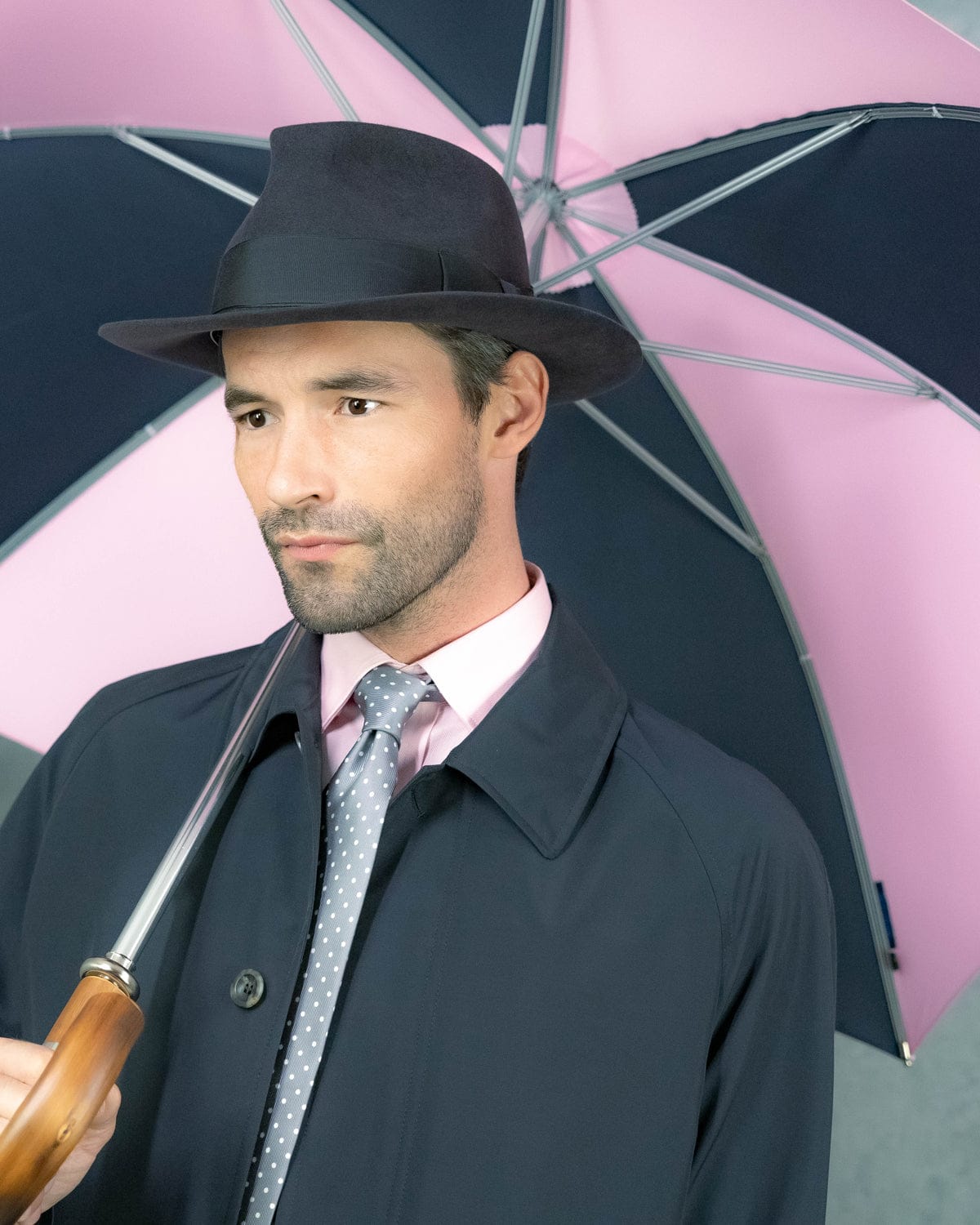 Pink & Navy Golf Umbrella