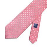 Pink Printed Silk Tie with White Medium Spots