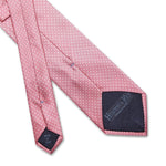 Pink Printed Silk Tie with White Pin Spots