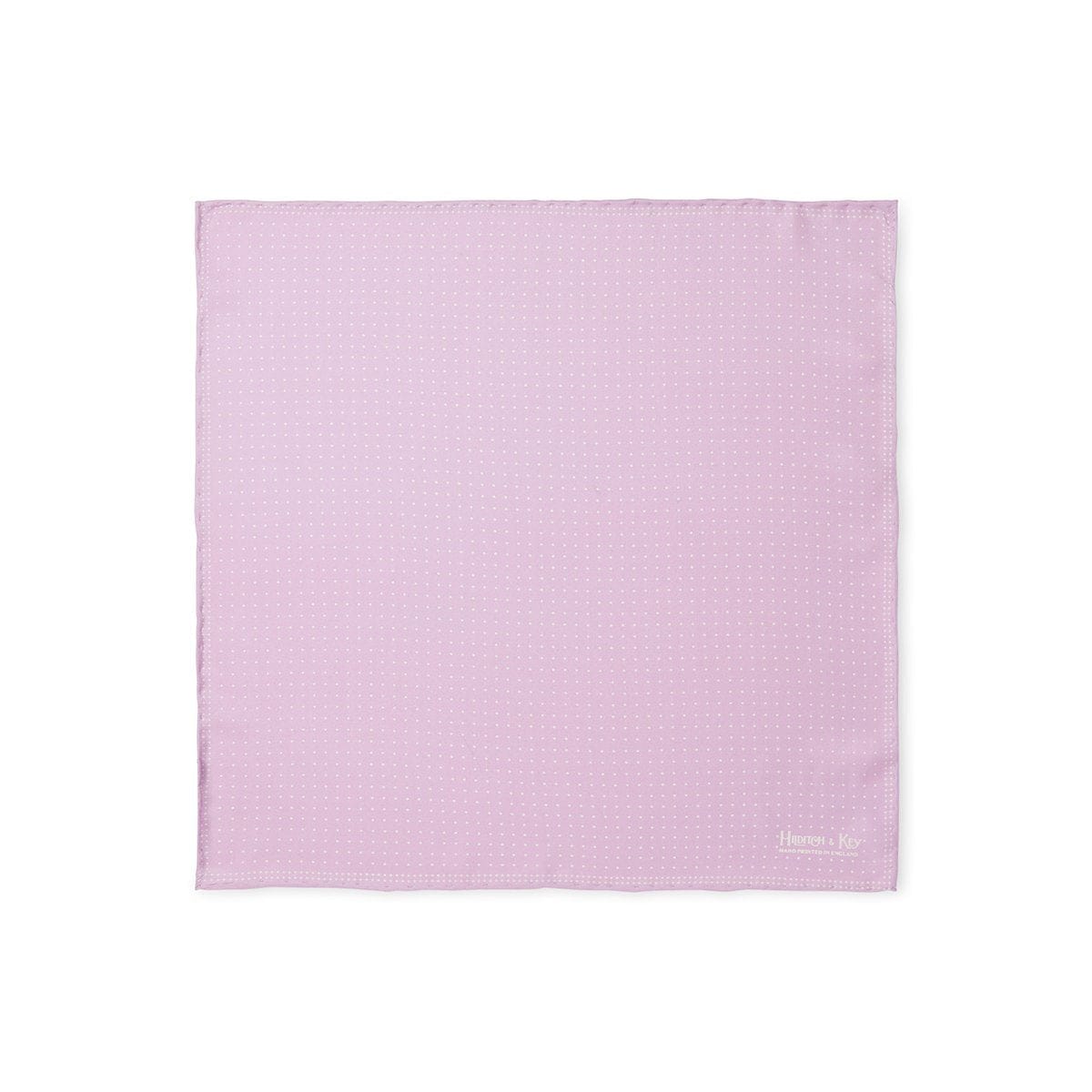 Pink With Small White Pin Dot Spots Silk Handkerchief