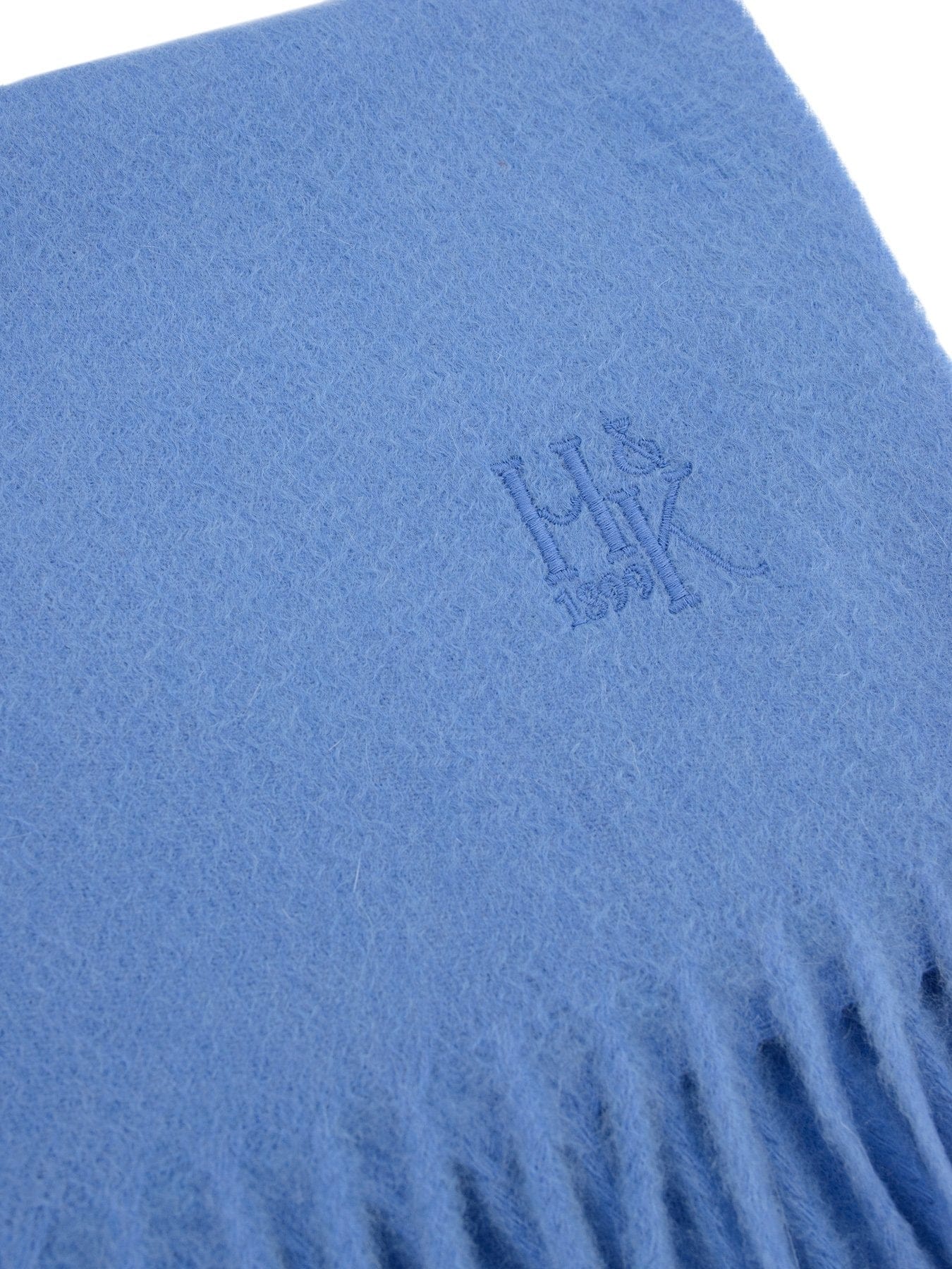 Plain Azure Blue 100% Cashmere Scarf