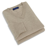 Plain Beige Cashmere Sweater